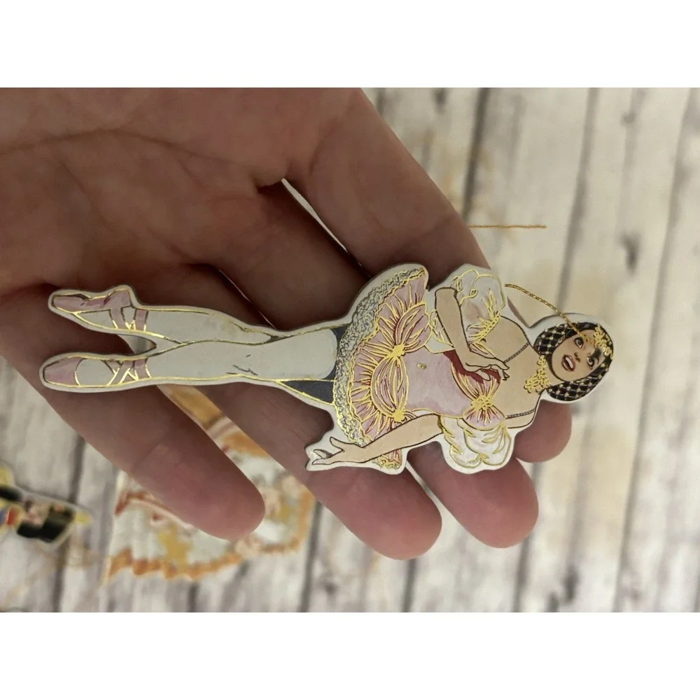 VTG Nutcracker Ballet Cardboard Ornaments Die-Cut Christmas Shackman & Co 1997